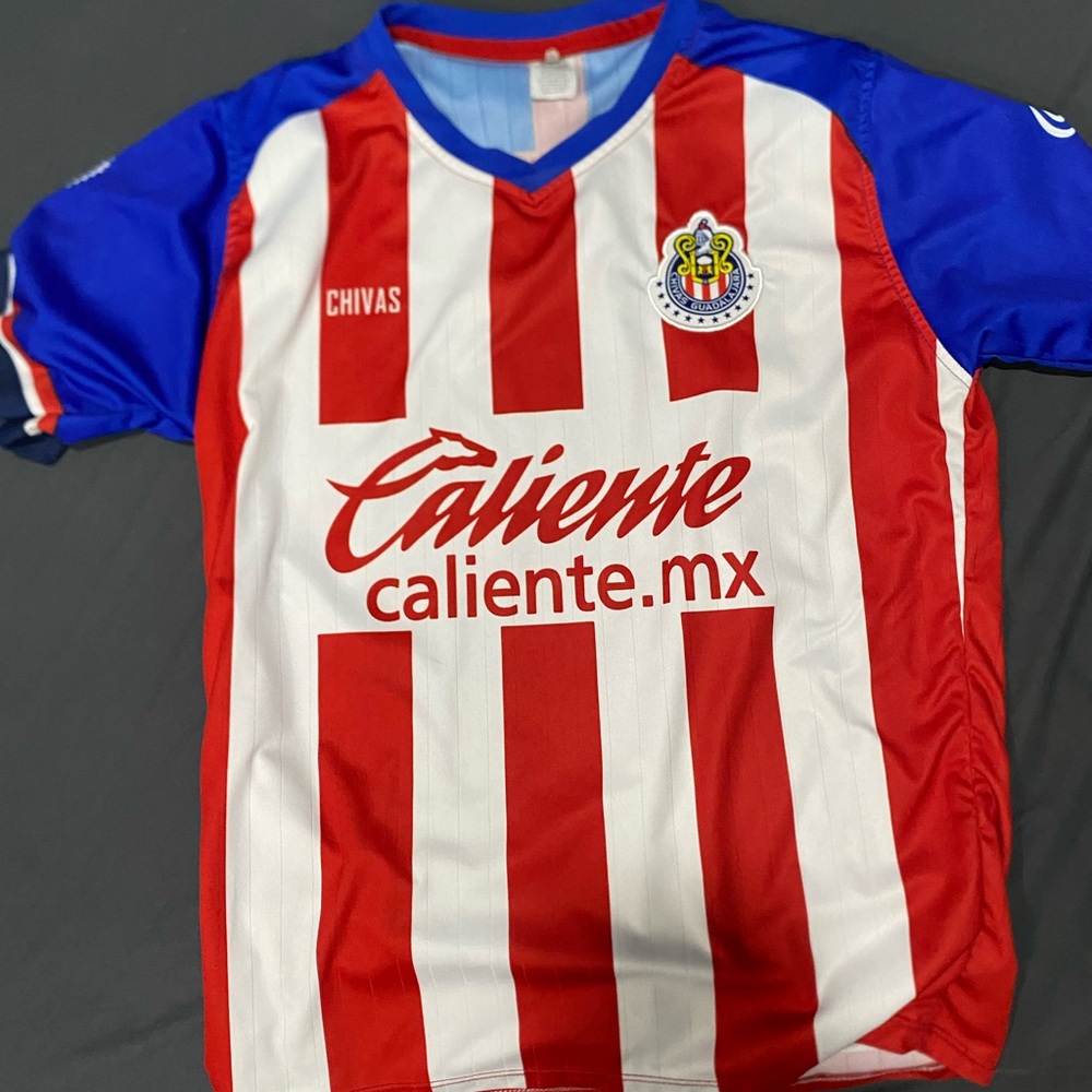 Chivas Red and White Striped Soccer Jersey
